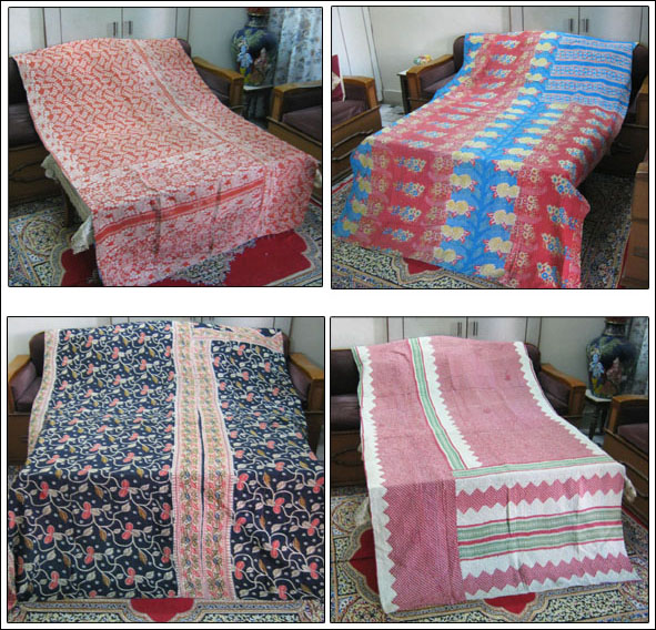 Handmade Reversible Kantha Quilts