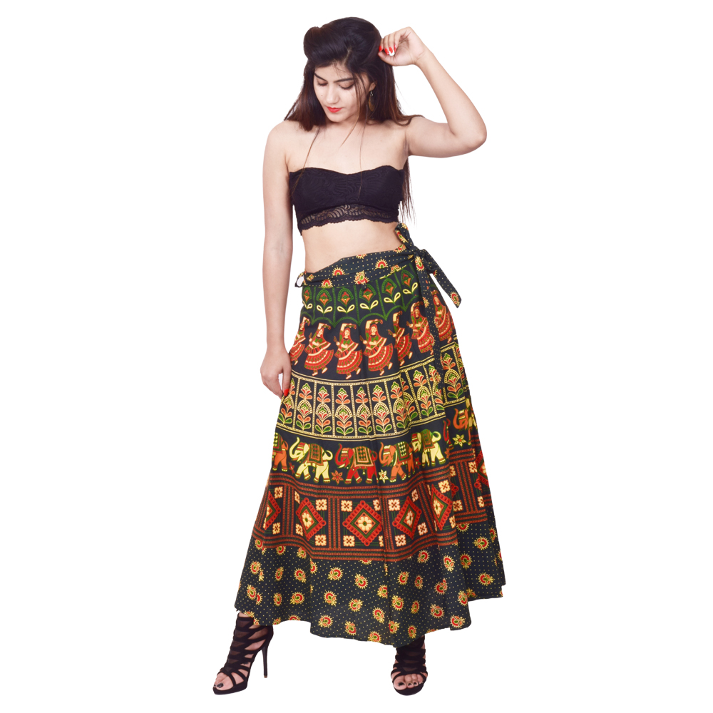 Traditional Long Skirt, Embroidered Boarder Multi Color Garba Skirt, Muti  Kali Skirt, Pleated Skirt at Rs 880/piece | EMBROIDERED SKIRT in Ahmedabad  | ID: 22271317891