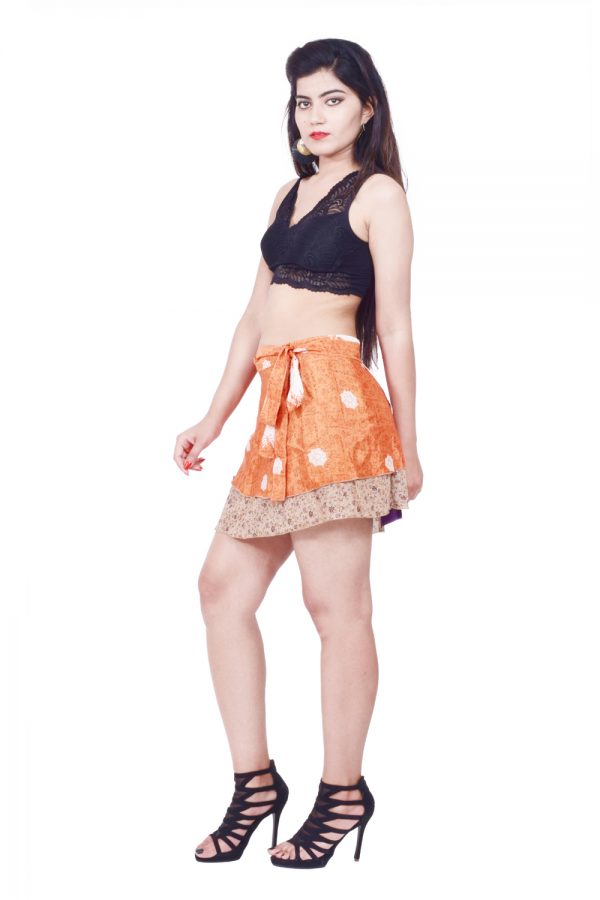 silk short wrap skirt
