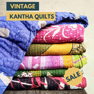 Kantha bed cover